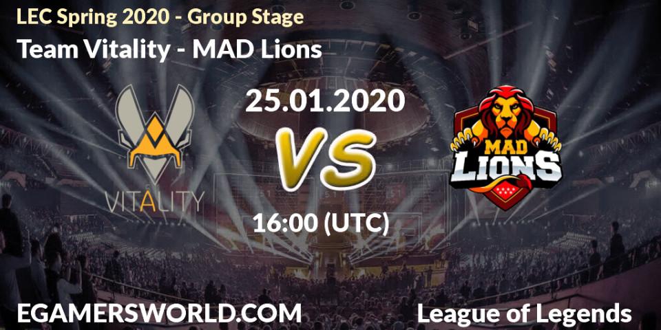 Team Vitality - MAD Lions: прогноз. 25.01.20, LoL, LEC Spring 2020 - Group Stage