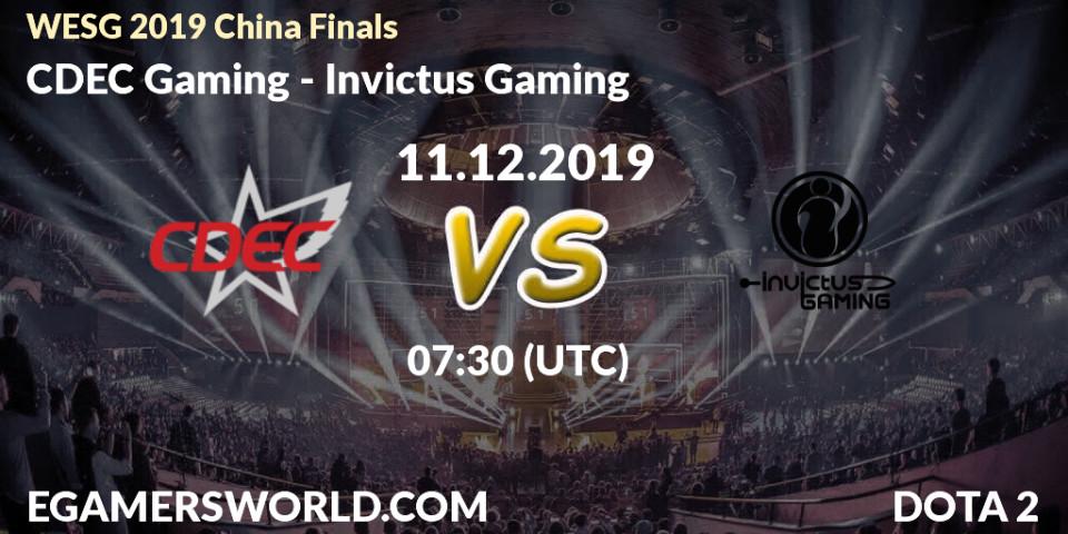 CDEC Gaming - Invictus Gaming: прогноз. 11.12.19, Dota 2, WESG 2019 China Finals