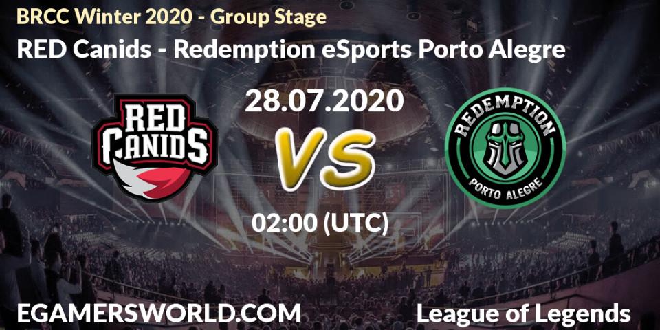 RED Canids - Redemption eSports Porto Alegre: прогноз. 28.07.20, LoL, BRCC Winter 2020 - Group Stage