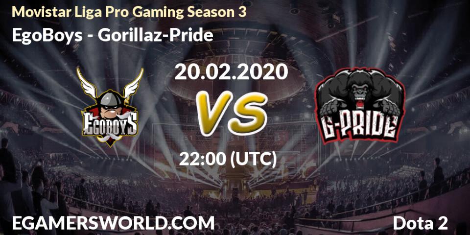 EgoBoys - Gorillaz-Pride: прогноз. 20.02.20, Dota 2, Movistar Liga Pro Gaming Season 3