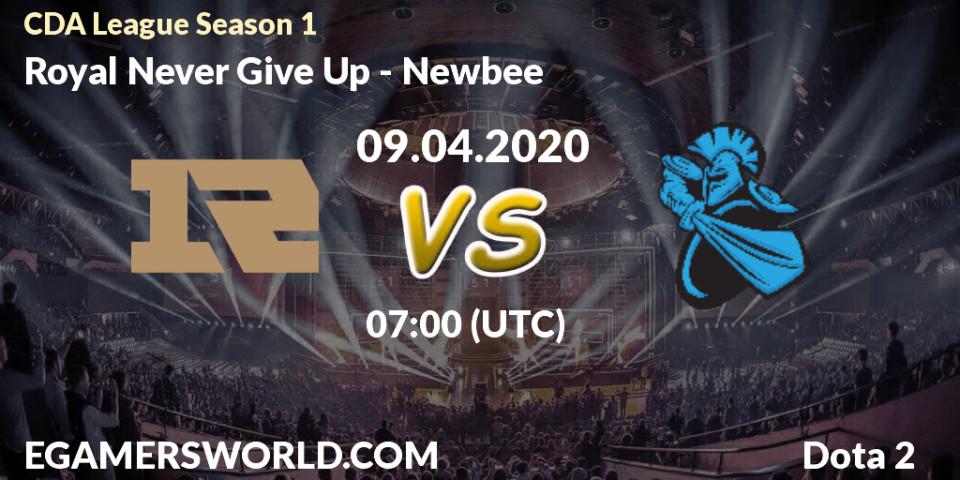 Royal Never Give Up - Newbee: прогноз. 09.04.20, Dota 2, CDA League Season 1