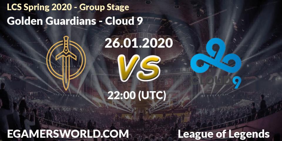Golden Guardians - Cloud 9: прогноз. 26.01.20, LoL, LCS Spring 2020 - Group Stage