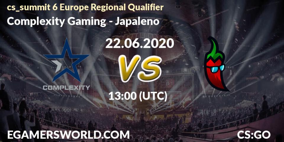 Complexity Gaming - Japaleno: прогноз. 22.06.20, CS2 (CS:GO), cs_summit 6 Europe Regional Qualifier