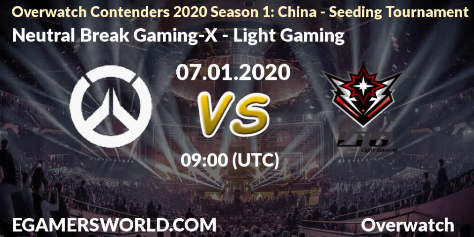 Neutral Break Gaming-X - Light Gaming: прогноз. 07.01.20, Overwatch, Overwatch Contenders 2020 Season 1: China - Seeding Tournament