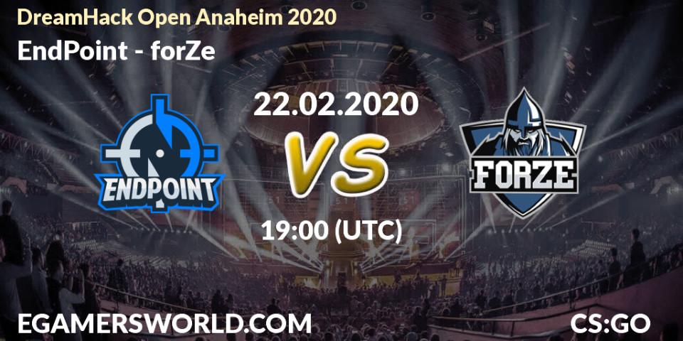 EndPoint - forZe: прогноз. 22.02.20, CS2 (CS:GO), DreamHack Open Anaheim 2020
