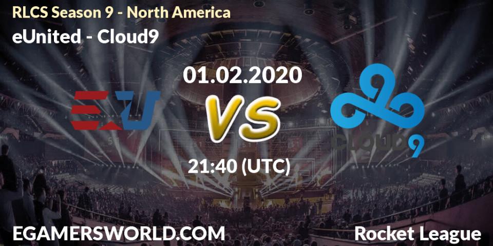 eUnited - Cloud9: прогноз. 08.02.20, Rocket League, RLCS Season 9 - North America