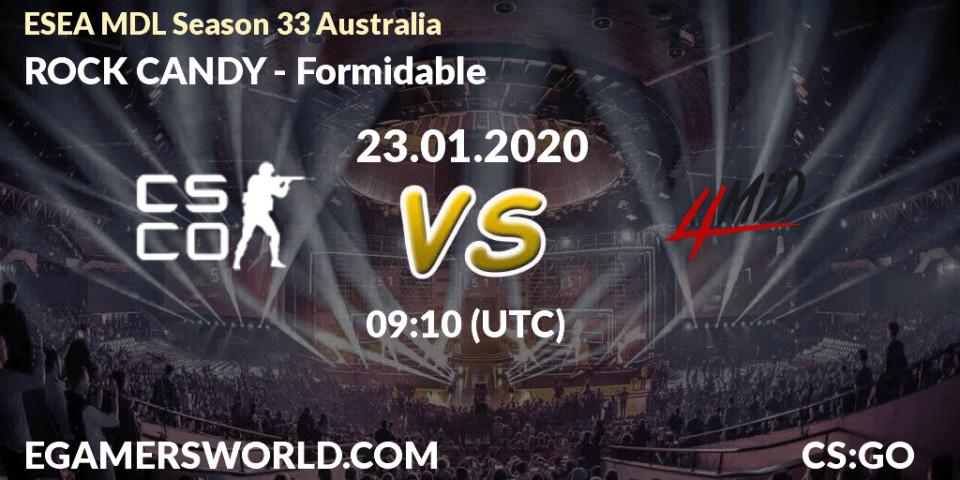 ROCK CANDY - Formidable: прогноз. 23.01.20, CS2 (CS:GO), ESEA MDL Season 33 Australia