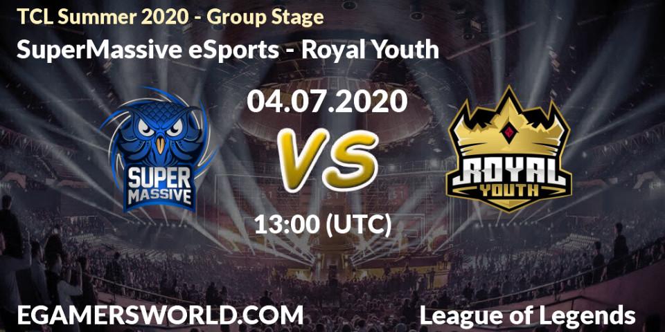 SuperMassive eSports - Royal Youth: прогноз. 05.07.20, LoL, TCL Summer 2020 - Group Stage