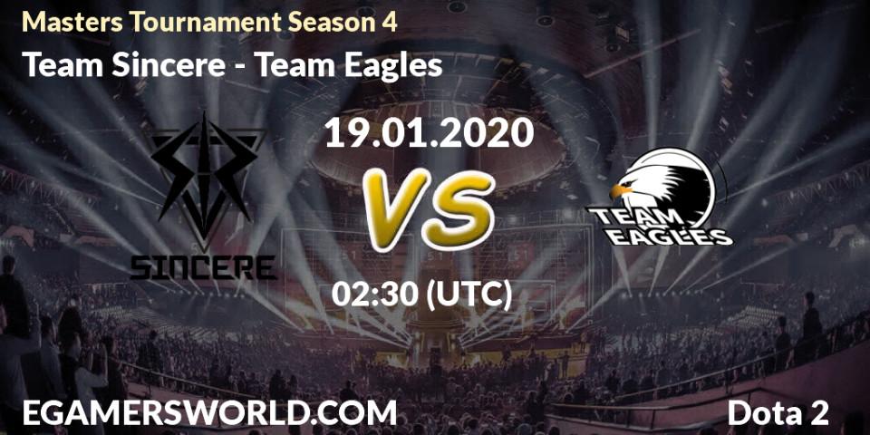 Team Sincere - Team Eagles: прогноз. 23.01.20, Dota 2, Masters Tournament Season 4
