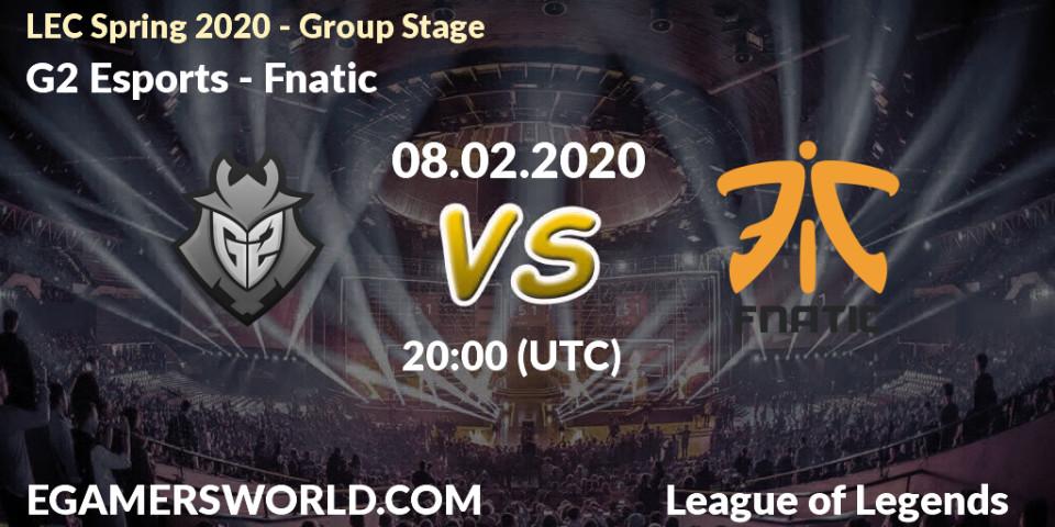 G2 Esports - Fnatic: прогноз. 08.02.20, LoL, LEC Spring 2020 - Group Stage