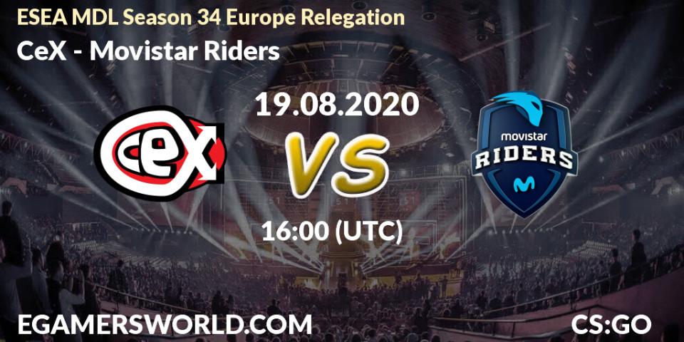 CeX - Movistar Riders: прогноз. 19.08.20, CS2 (CS:GO), ESEA MDL Season 34 Europe Relegation