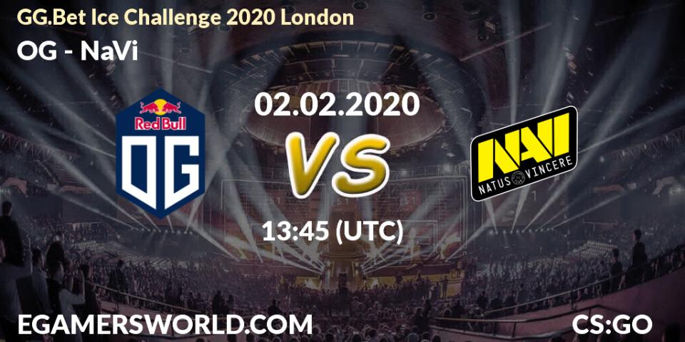 OG - NaVi: прогноз. 02.02.20, CS2 (CS:GO), GG.Bet Ice Challenge 2020 London