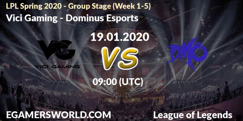 Vici Gaming - Dominus Esports: прогноз. 19.01.20, LoL, LPL Spring 2020 - Group Stage (Week 1-4)