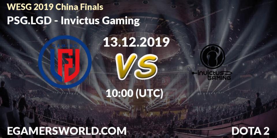 PSG.LGD - Invictus Gaming: прогноз. 13.12.19, Dota 2, WESG 2019 China Finals