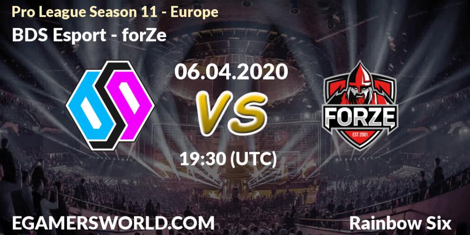 BDS Esport - forZe: прогноз. 06.04.20, Rainbow Six, Pro League Season 11 - Europe