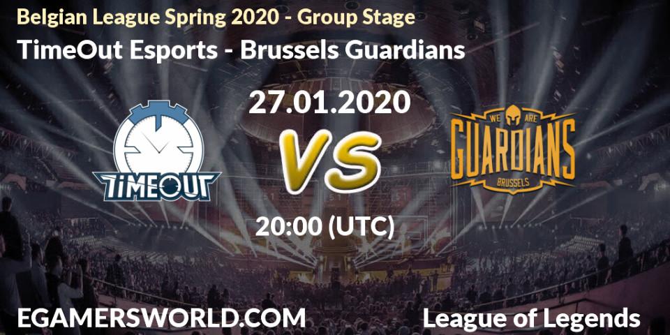 TimeOut Esports - Brussels Guardians: прогноз. 27.01.20, LoL, Belgian League Spring 2020 - Group Stage