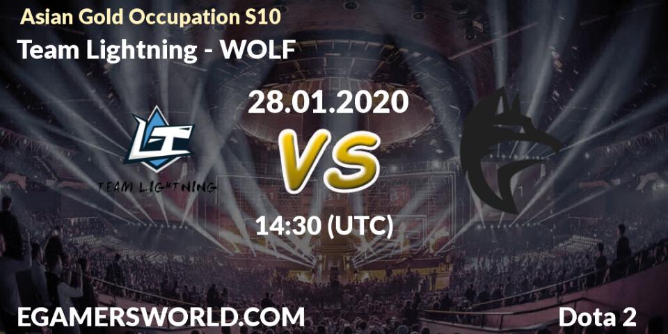 Team Lightning - WOLF: прогноз. 28.01.20, Dota 2, Asian Gold Occupation S10