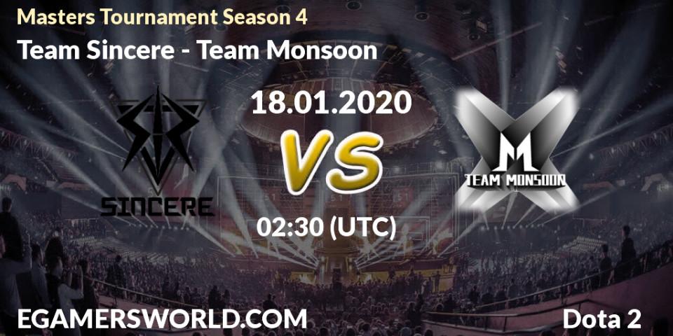 Team Sincere - Team Monsoon: прогноз. 22.01.20, Dota 2, Masters Tournament Season 4
