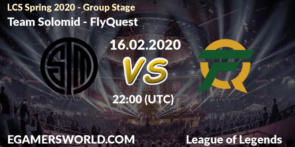 Team Solomid - FlyQuest: прогноз. 16.02.20, LoL, LCS Spring 2020 - Group Stage