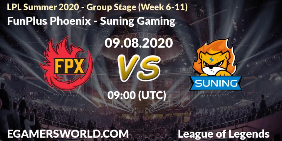FunPlus Phoenix - Suning Gaming: прогноз. 09.08.20, LoL, LPL Summer 2020 - Group Stage (Week 6-11)
