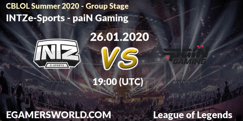INTZ e-Sports - paiN Gaming: прогноз. 26.01.20, LoL, CBLOL Summer 2020 - Group Stage