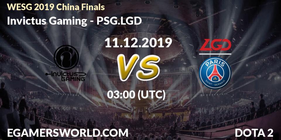 Invictus Gaming - PSG.LGD: прогноз. 11.12.19, Dota 2, WESG 2019 China Finals