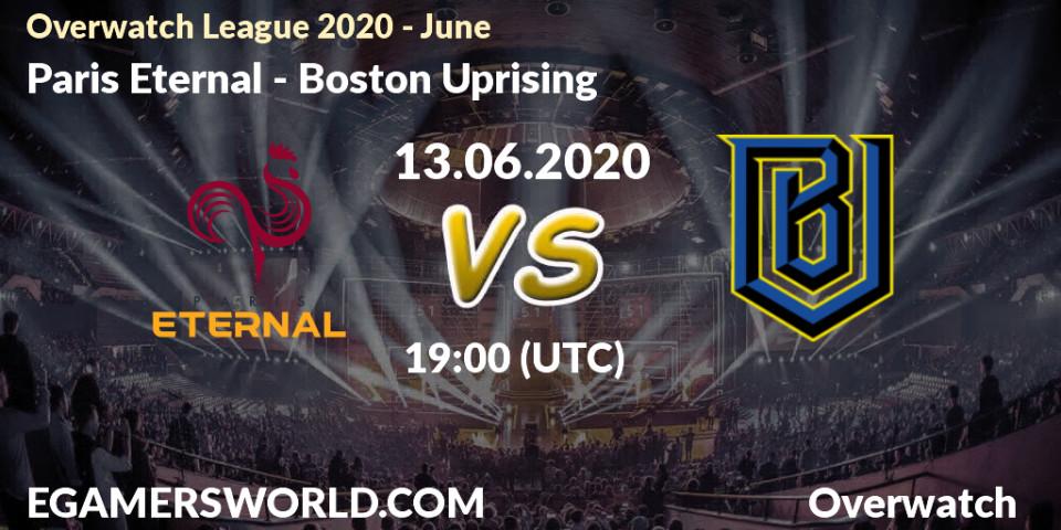 Paris Eternal - Boston Uprising: прогноз. 13.06.20, Overwatch, Overwatch League 2020 - June