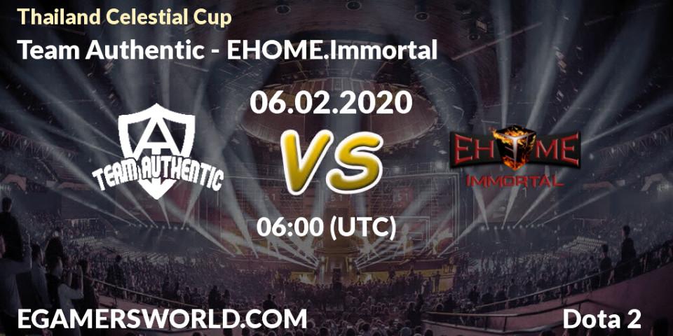 Team Authentic - EHOME.Immortal: прогноз. 06.02.20, Dota 2, Thailand Celestial Cup