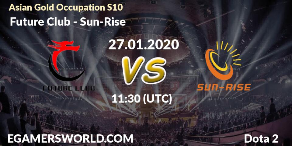  Future Club - Sun-Rise: прогноз. 27.01.20, Dota 2, Asian Gold Occupation S10