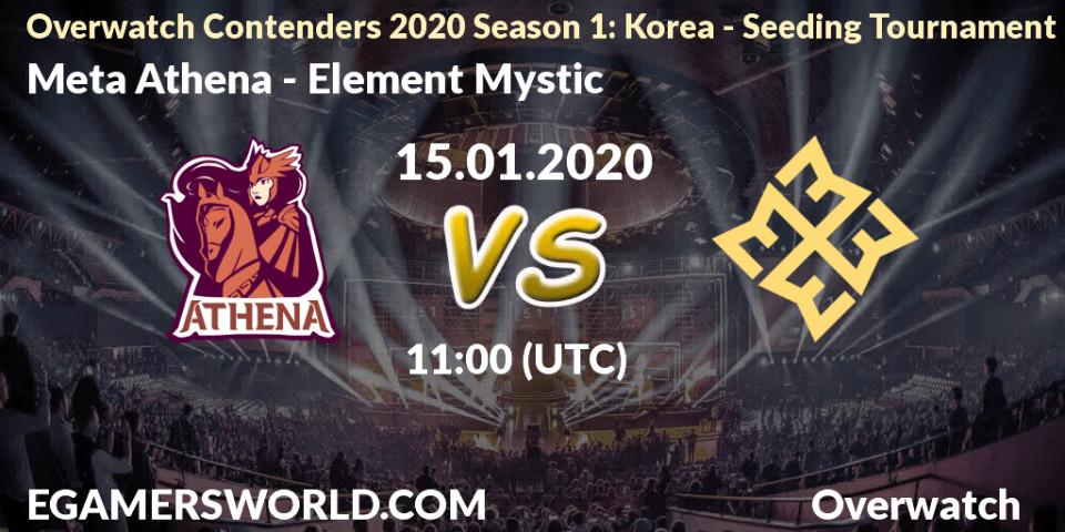Meta Athena - Element Mystic: прогноз. 15.01.20, Overwatch, Overwatch Contenders 2020 Season 1: Korea - Seeding Tournament