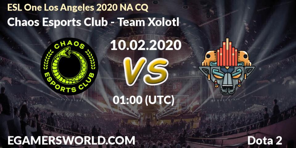 Chaos Esports Club - Team Xolotl: прогноз. 10.02.20, Dota 2, ESL One Los Angeles 2020 NA CQ