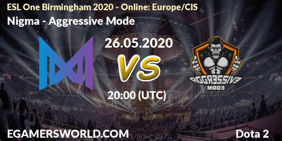 Nigma - Aggressive Mode: прогноз. 26.05.20, Dota 2, ESL One Birmingham 2020 - Online: Europe/CIS