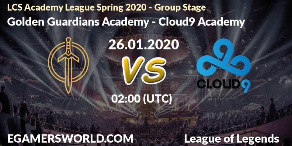 Golden Guardians Academy - Cloud9 Academy: прогноз. 26.01.20, LoL, LCS Academy League Spring 2020 - Group Stage