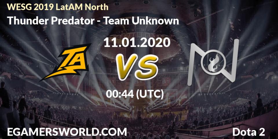 Thunder Predator - Team Unknown: прогноз. 11.01.20, Dota 2, WESG 2019 LatAM North