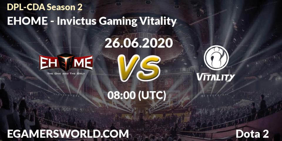 EHOME - Invictus Gaming Vitality: прогноз. 26.06.20, Dota 2, DPL-CDA Professional League Season 2