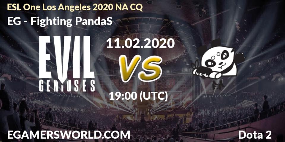 EG - Fighting PandaS: прогноз. 11.02.20, Dota 2, ESL One Los Angeles 2020 NA CQ