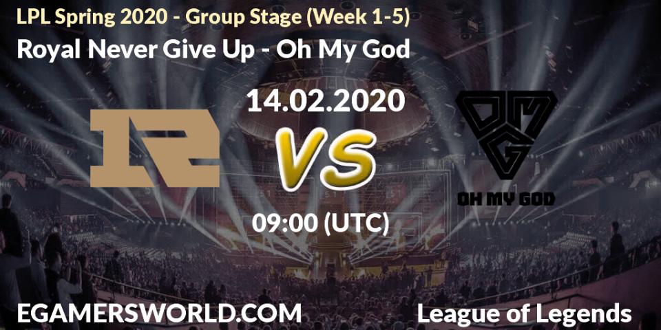 Royal Never Give Up - Oh My God: прогноз. 11.03.20, LoL, LPL Spring 2020 - Group Stage (Week 1-4)