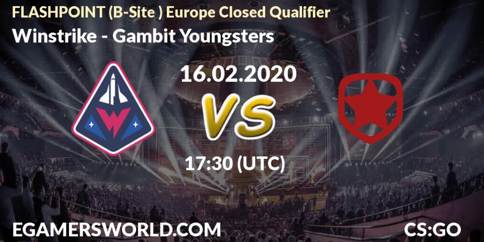 Winstrike - Gambit Youngsters: прогноз. 16.02.20, CS2 (CS:GO), FLASHPOINT Europe Closed Qualifier
