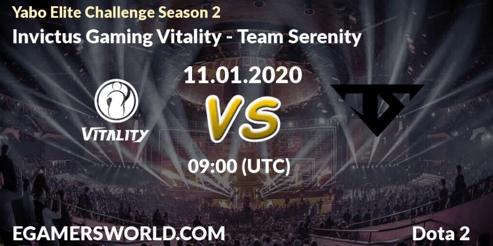 Invictus Gaming Vitality - Team Serenity: прогноз. 11.01.20, Dota 2, Yabo Elite Challenge Season 2