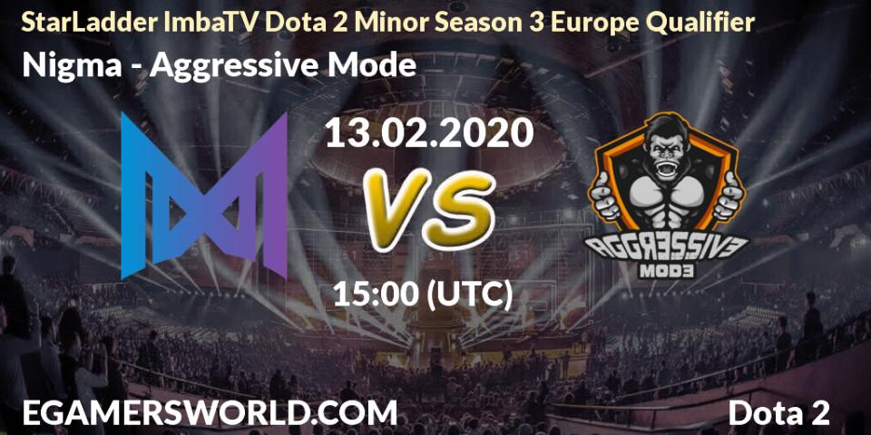 Nigma - Aggressive Mode: прогноз. 13.02.20, Dota 2, StarLadder ImbaTV Dota 2 Minor Season 3 Europe Qualifier