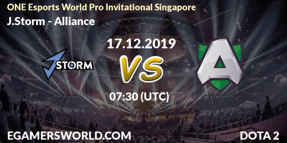 J.Storm - Alliance: прогноз. 18.12.19, Dota 2, ONE Esports World Pro Invitational Singapore