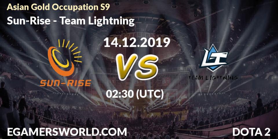 Sun-Rise - Team Lightning: прогноз. 14.12.19, Dota 2, Asian Gold Occupation S9 