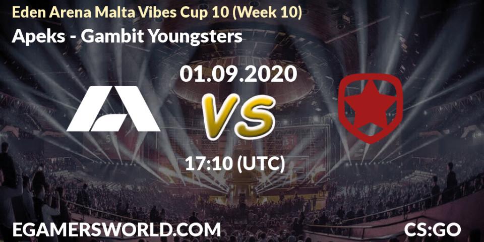 Apeks - Gambit Youngsters: прогноз. 01.09.20, CS2 (CS:GO), Eden Arena Malta Vibes Cup 10 (Week 10)