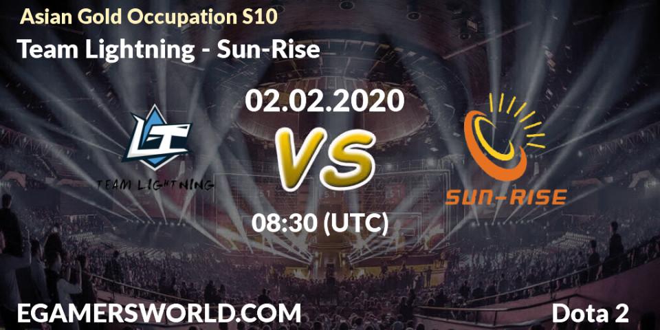Team Lightning - Sun-Rise: прогноз. 02.02.20, Dota 2, Asian Gold Occupation S10