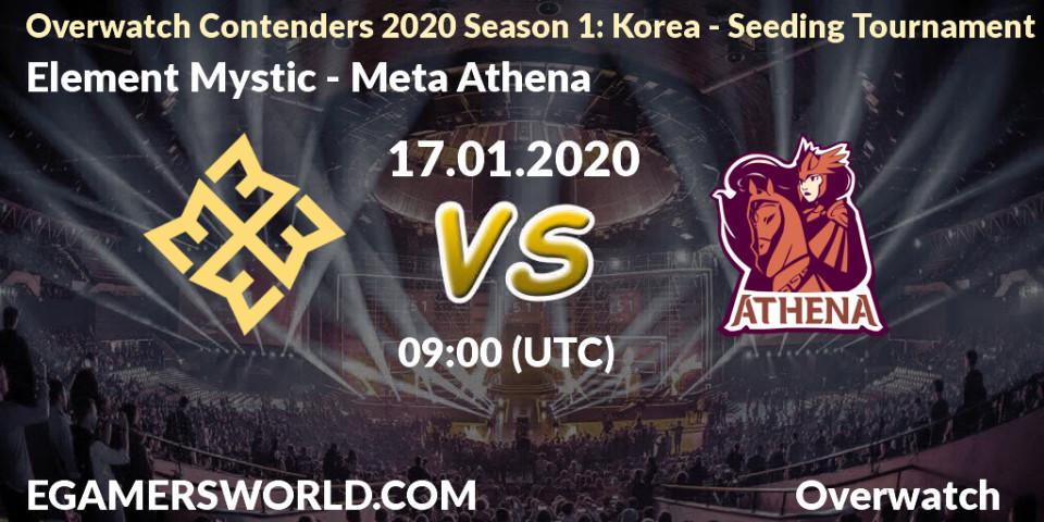 Element Mystic - Meta Athena: прогноз. 17.01.20, Overwatch, Overwatch Contenders 2020 Season 1: Korea - Seeding Tournament