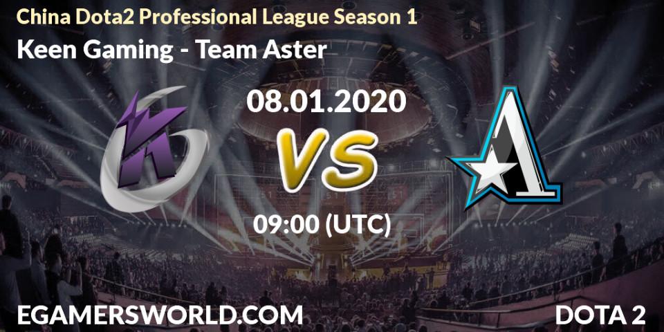 Keen Gaming - Team Aster: прогноз. 08.01.20, Dota 2, China Dota2 Professional League Season 1