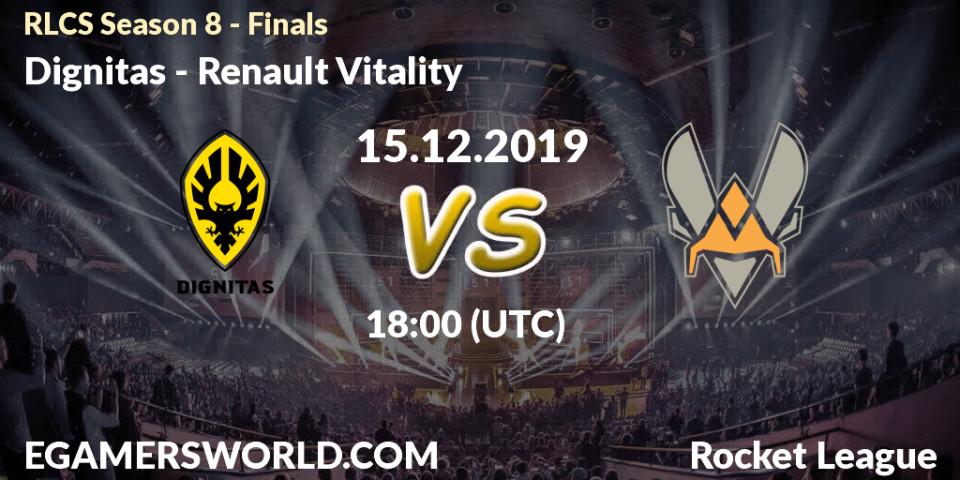 Dignitas - Renault Vitality: прогноз. 15.12.19, Rocket League, RLCS Season 8 - Finals