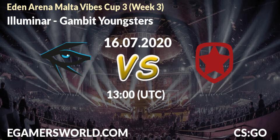 Illuminar - Gambit Youngsters: прогноз. 16.07.20, CS2 (CS:GO), Eden Arena Malta Vibes Cup 3 (Week 3)