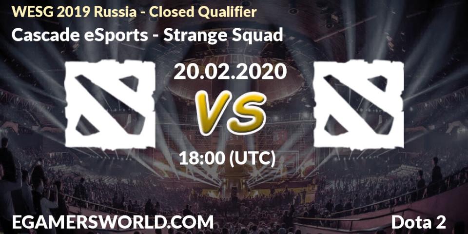 Cascade eSports - Strange Squad: прогноз. 20.02.20, Dota 2, WESG 2019 Russia - Closed Qualifier