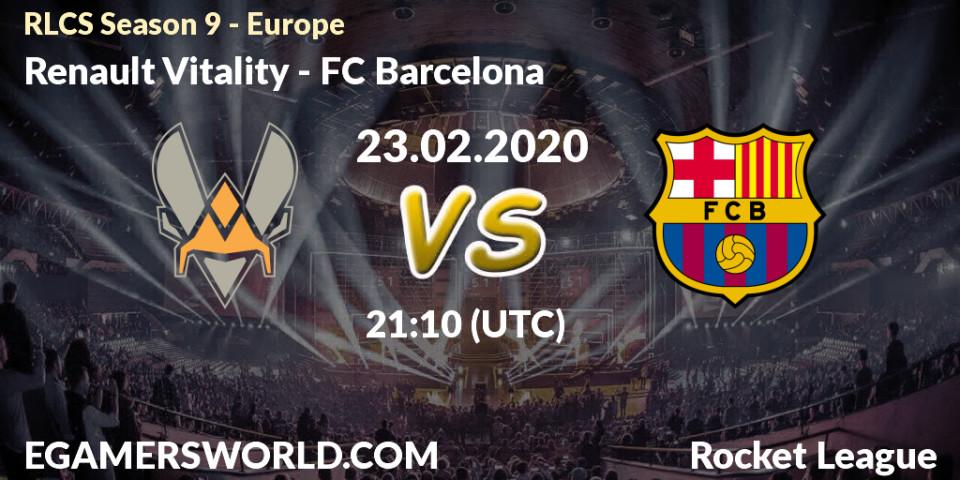 Renault Vitality - FC Barcelona: прогноз. 23.02.20, Rocket League, RLCS Season 9 - Europe